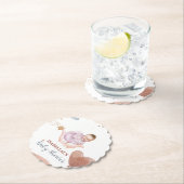 可愛いムーンスターアフリカ系アメリカ人の子供の赤ちゃんシャワー ペーパーコースター (インサイチュ)