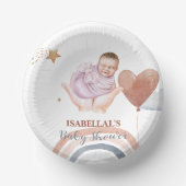 可愛いムーンスターアフリカ系アメリカ人の子供の赤ちゃんシャワー ペーパーボウル (正面)