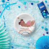 可愛いムーンスターアフリカ系アメリカ人の子供の赤ちゃんシャワー ペーパーボウル (パーティー)