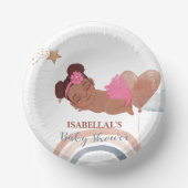 可愛いムーンスターアフリカ系アメリカ人の子供の赤ちゃんシャワー ペーパーボウル (正面)