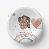 可愛いムーンスターアフリカ系アメリカ人の子供の赤ちゃんシャワー ペーパーボウル (正面)