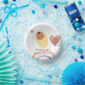 可愛いムーンスターアフリカ系アメリカ人の子供の赤ちゃんシャワー ペーパーボウル (パーティー)