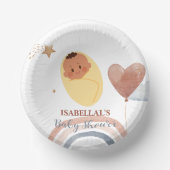 可愛いムーンスターアフリカ系アメリカ人の子供の赤ちゃんシャワー ペーパーボウル (正面)