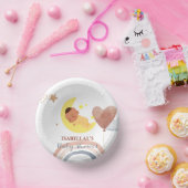 可愛いムーンスターアフリカ系アメリカ人の子供の赤ちゃんシャワー ペーパーボウル (パーティー)