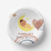 可愛いムーンスターアフリカ系アメリカ人の子供の赤ちゃんシャワー ペーパーボウル (正面)