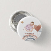 可愛いムーンスターアフリカ系アメリカ人の子供の赤ちゃんシャワー 缶バッジ (正面&裏面)