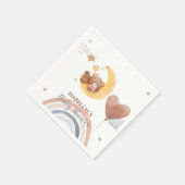 可愛いムーンベアーアフリカ系アメリカ人の子供用ベビーシャワー スタンダードカクテルナプキン (角)