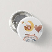 可愛いムーンベアーアフリカ系アメリカ人の子供用ベビーシャワー 缶バッジ (正面&裏面)