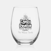 可愛いメイキング思い出ファミリー懇親会追加の名前日付 ステムなしワイングラス (正面)