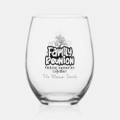 可愛いメイキング思い出ファミリー懇親会追加の名前日付 ステムなしワイングラス (裏面)