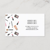 可愛いメイクアップパターン – Personalizableメイクアップアーティスト 名刺 (裏面)