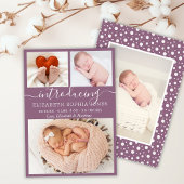 可愛いメイヴガール誕生発表写真コラージュ 案内状