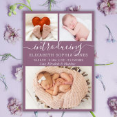 可愛いメイヴガール誕生発表写真コラージュ 案内状