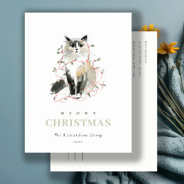 可愛いメオウィクリスマスライトキャットロ企業のゴ シーズンポストカード