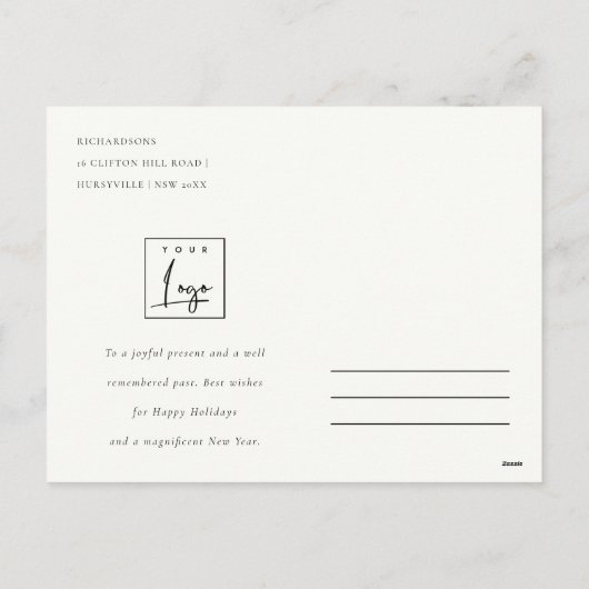 可愛いメオウィクリスマスライトキャットロ企業のゴ シーズンポストカード (裏面)