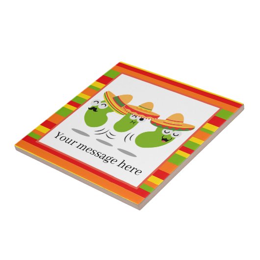 可愛いメキシコのジャンプ豆メッセージのデコータイルを追加 タイル (側面)