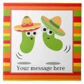 可愛いメキシコのジャンプ豆メッセージのデコータイルを追加 タイル (正面)