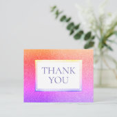 可愛いメタリックパープルピンクのレインボー ポストカード (スタンド正面)