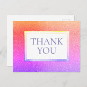 可愛いメタリックパープルピンクのレインボー ポストカード (正面/裏面)