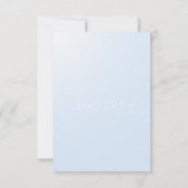 可愛いメッセージブルーバルーンベビーシャワー サンキューカード (裏面)