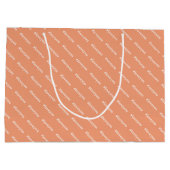 可愛いメッセージ赤面白いトレンディーパターン ラージペーパーバッグ (裏面)