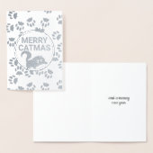 可愛いメリーキャットキティ猫フォイルクリスマスカード 箔カード (ディスプレー)