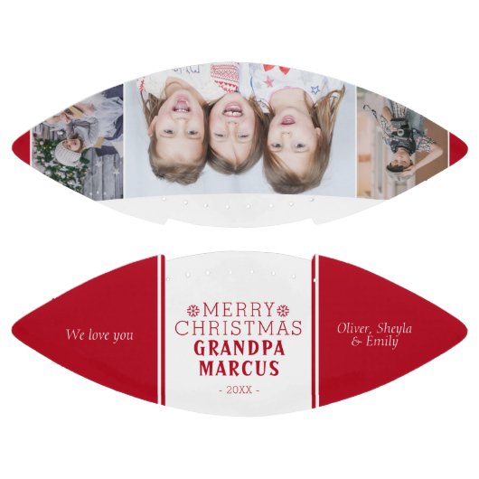 可愛いメリークリスマスグランドパレッド3フォトコラージュ アメリカンフットボール (パネル)