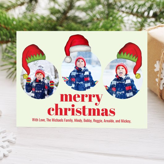 可愛いメリークリスマスサンタ数々のー写真 シーズンカード