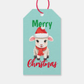 可愛いメリークリスマスシープラムサンタスカーフの休日 ギフトタグ (裏面)