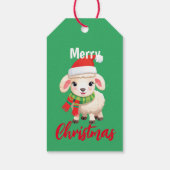可愛いメリークリスマスシープラムサンタスカーフの休日 ギフトタグ (裏面)