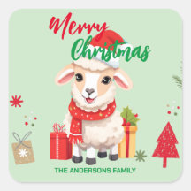 可愛いメリークリスマスシープラムサンタスカーフ