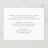 可愛いメリークリスマススノーフレーク写真ホリデーカード (裏面)