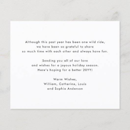 可愛いメリークリスマススノーフレーク写真ホリデーカード (裏面)