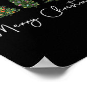 可愛いメリークリスマスツリーおもしろい女性マッチングファミリー ポスター (角)