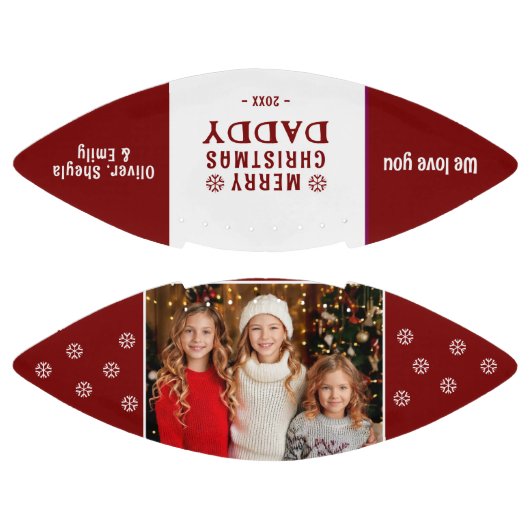 可愛いメリークリスマスパパ家族の写真 アメリカンフットボール (パネル)