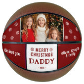 可愛いメリークリスマスパパ家族の写真 バスケットボール (正面)