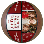 可愛いメリークリスマスパパ家族の写真 バスケットボール (縦)