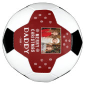 可愛いメリークリスマスパパ雪の結晶の写真 サッカーボール (回転)