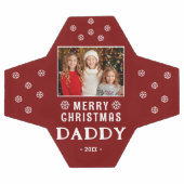 可愛いメリークリスマスパパ雪の結晶の写真 サッカーボール (フラット)