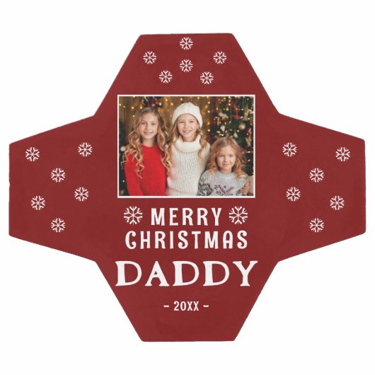 可愛いメリークリスマスパパ雪の結晶の写真 サッカーボール (フラット)