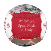 可愛いメリークリスマスパパ3フォトコラージュ 野球ボール (裏面)