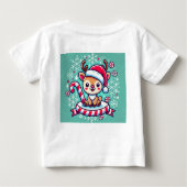 「可愛いメリークリスマスベビーTシャツ – かわいいホリ ベビーTシャツ (裏面)