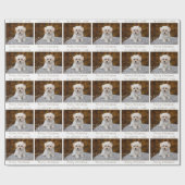 可愛いメリークリスマスペットドッグ写真 ラッピングペーパー (フラット)