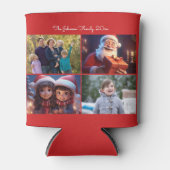 可愛いメリークリスマス家族の写真 缶クーラー (正面)