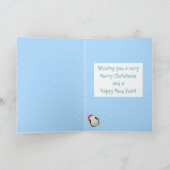 可愛いメリークリスマス漫画サンタペンギン シーズンカード (内部)