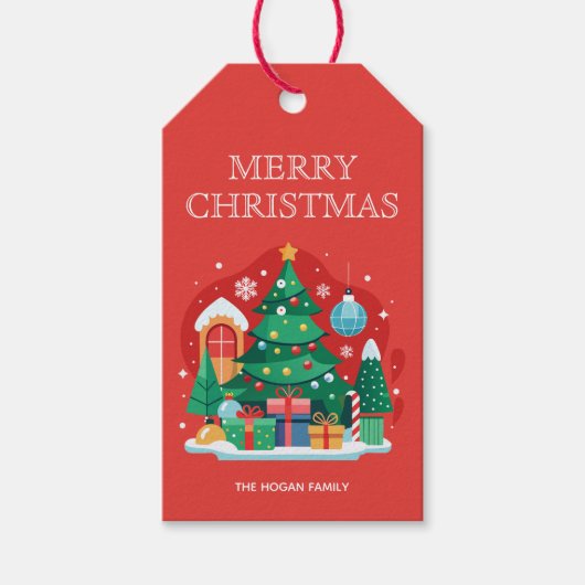 可愛いメリークリスマス ギフトタグ (正面)