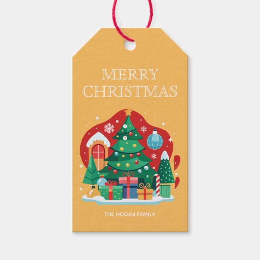 可愛いメリークリスマス ギフトタグ (正面)