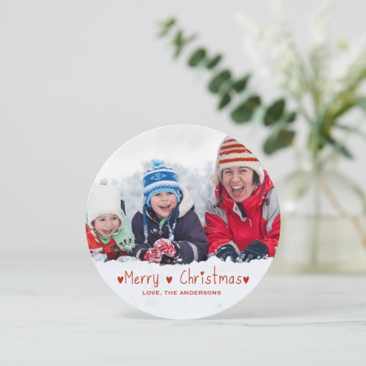 可愛いメリークリスマス | 休日の写真カード シーズンカード (スタンド正面)