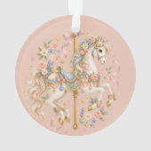 可愛いメリーゴーラウンドの馬 ビンテージアート オーナメント (裏面)