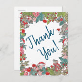 可愛いメリーネズミクリスマスありがとうウッドランドマウス ポストカード (正面/裏面)